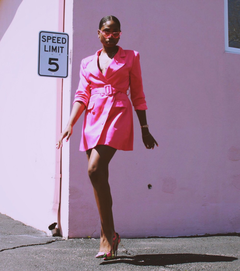 Pink Blazer Dress