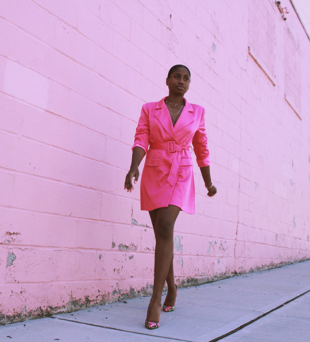 Pink Blazer Dress